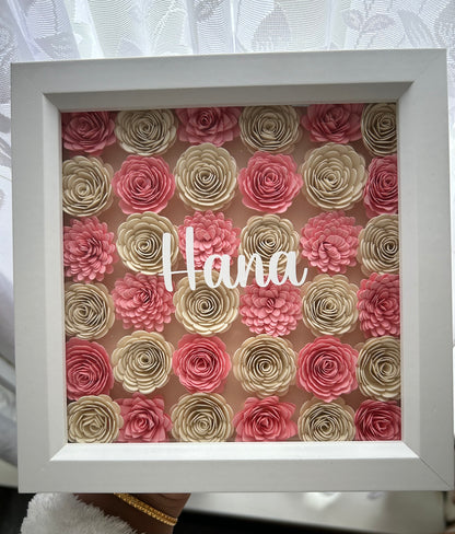 Flower Shadow Box with Personalisation